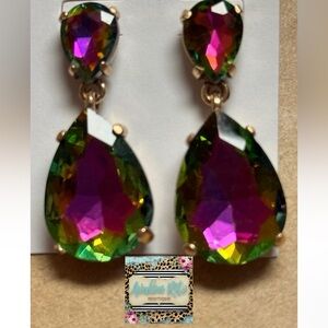 Multicolor Teardrop Dangle Earrings NEW